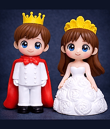 Exopick Cute King and Queen Showpiece | Miniature Figurines Decorative Showpiece