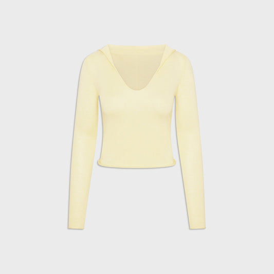 Frankies Bikinis Sloane Knit Hoodie - Buttercream