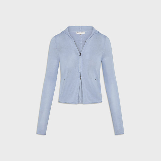Frankies Bikinis Atlas Zip Up Knit Hoodie - Sleepy Spring