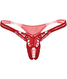 FIHA Pack of 1 Poly Cotton Thongs For Women ( Red )