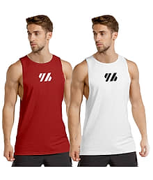 FTX Pack of 2 Lycra Gym Vest For Men ( White )