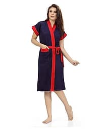 FeelBlue Navy Cotton Bathrobe