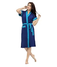 FeelBlue Cotton Navy Bathrobes