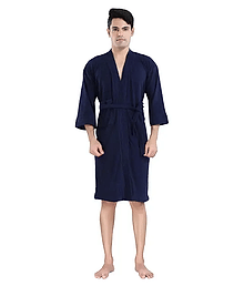 FeelBlue Navy Free Size Bathrobe ( Pack of 1 )