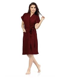 Feelblue Cotton Bathrobe Maroon