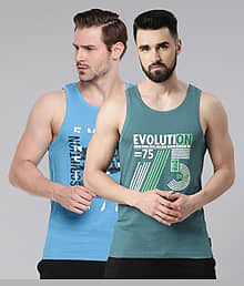 Force NXT Pack of 2 Cotton Blend Tank For Men ( Multi )