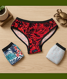 G Beauty Pack of 3 Cotton Briefs For Women ( Multicolor )