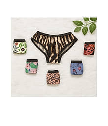 G Beauty Pack of 6 Cotton Briefs For Women ( Multi Color )