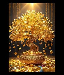 Golden Money Tree Photo Frame