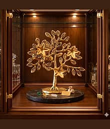 Golden Money Tree Showpiece Metal Wealth Tree Decorative Idol for Home Decor Table Decoration Feng Shui Lucky Tree Gift Item