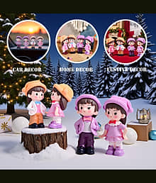 Gopalvilla 4 Piece of Cute Clown Hat Couple Doll figurines Showpiece