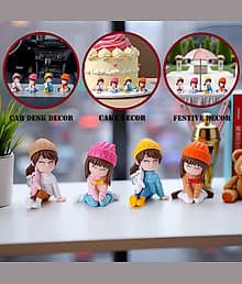Gopalvilla 4 Piece of Picnic Girlfriend Little Girl figurines Showpiece