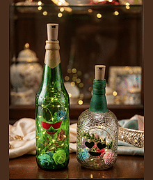 Handmade LED Decorative Bottle Home Light | Elegant Night Lamp for Bedroom, Living Room & Table Décor | Premium Gift Showpiece