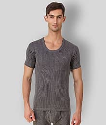 Hap Kings Pack of 1 Cotton Blend Thermal Tops For Men's ( Grey )