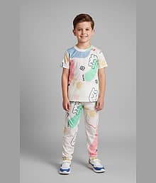 Heticlex Pack of 1 Boys Cotton Blend Nightsuit Set ( Cream )