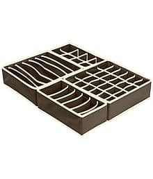House of Quirk Set of 4 Foldable Storage Box Type Non-Smell Drawer Organizer Closet Storage for Socks Bra Tie Scarfs