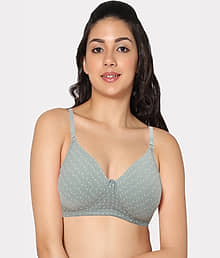 IN CARE LINGERIE Polyester Women's Push Up Bra ( Green ) ICPD-PRINT_ASRTD (B) in Green Color Full Coverage,Push-up Bra and Non-Wired seamless cups