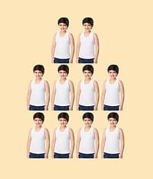 INNERO Pack of 10 Boys Cotton Vest ( White )