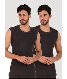 Inner Element Pack of 2 Cotton Blend Thermal Tops For Men's ( Grey )
