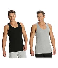Jockey - Multicolor Cotton Men's Vest  ( Pack of 2 )