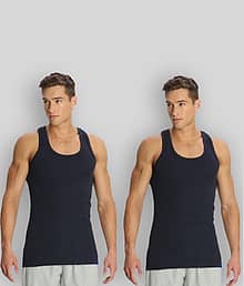 Jockey - Navy Blue Cotton Men's Vest ( Pack of 2 )