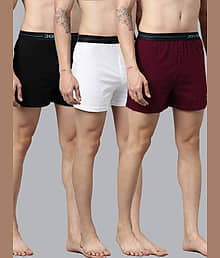 Joven Pack of 3 Cotton Boxers For Men's ( Multicolor )