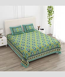 K.D.PRINTS Cotton 1 Double King Bedsheet with 2 Pillow Covers ( Multicolor )