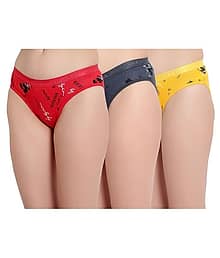 KIDBIRD Pack of 3 Cotton Hipster For Women ( Multicolor )