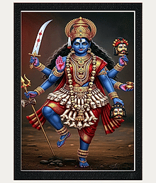 Kali Ma Photo Frame,,Chandi ma Photo Frame Size 14x 10 inches