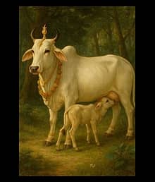 Kamadhenu Cow & Calf Wall Photo Frame