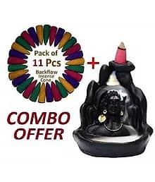 Khushi Enterprises BackFlow Shiva Showpiece 10 cm - Pack of 1