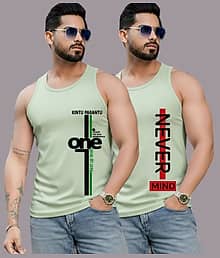 Kushi flyer Pack of 2 Polyester Gym Vest For Men ( Multicolor6 )