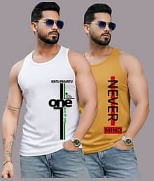 Kushi flyer Pack of 2 Polyester Gym Vest For Men ( Multicolor12 )