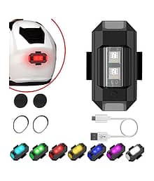 LEAVESS-7 Colors LED With 3 Flashing/Blinking Modes Aircraft Strobe/Helmet Exterior Night Signal Light With USB Rechargeable Cable Kit For Drone Flash