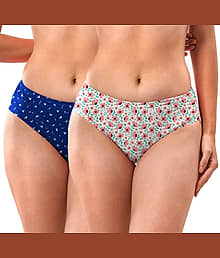 LYRA Pack of 2 Cotton Briefs For Women ( Multi Color )