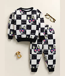 Lazy Shark Pack of 1 Boys Cotton Blend Nightsuit Set ( Multicolor )