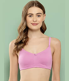 Leading Lady Pack of 1 Cotton Non Padded Everyday Bra For Women ( Pink )