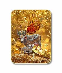 Livin'luxe Kubera Lakshmi Ganesha MDF Wall Art with Table Top Stand & Wall Hanging Hole