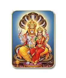 Livin'luxe Lakshmi Narasimha MDF Wall Art with Table Top Stand & Wall Hanging Hole