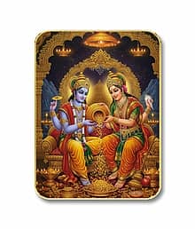 Livin'luxe Lakshmi Narayan Vishnu Lakshmi MDF Wall Art with Table Top Stand
