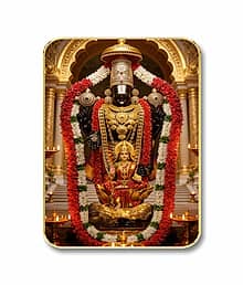Livin'luxe Lord Venkateswara Balaji MDF Wall Art with Table Top Stand & Hanging Hole