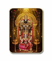 Livin'luxe Lord Venkateswara Lakshmi MDF Wall Art with Table Top Stand & Wall Hanging Hole