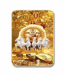 Livin'luxe Surya Narayan Seven Horses MDF Wall Art with Table Top Stand & Hanging Hole