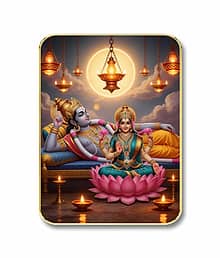 Livin'luxe Vishnu Lakshmi MDF Religious Wall Art with Table Top Stand & Wall Hanging