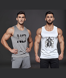 Looks United Pack of 2 Polyester Gym Vest For Men ( Multicolor2 )