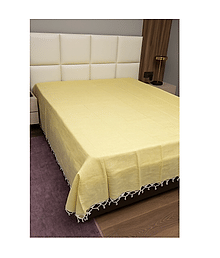 MAHAMAYA FABRICS & FASHION Yellow Cotton 1 Single Bedsheet without Pillow cover ( 228 cm x 150 cm )