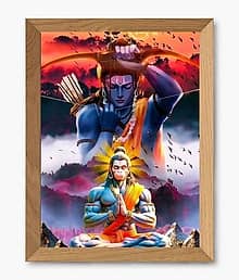 MANARAYAN CREATION Wood Wall Hanging Beige Single Photo Frame No. of Pieces- 1