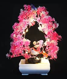 Modo® Artificial Plant with Sparrow & Light - Pink Colur (23.5)