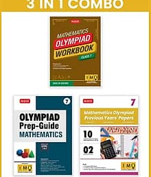MTG Class-7 International Mathematics Olympiad (IMO) Workbook, Prep-Guide & Previous Years Papers (PYQs) with Mock Test Paper (Set of 3 Books) - SOF O