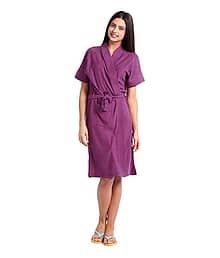 Mahek Purple Cotton Bathrobe